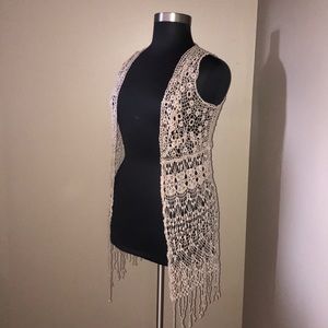 Loose boho “Questions” vest